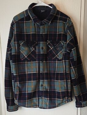 Plaid Sherpa-Lined Jacket - Green/Black